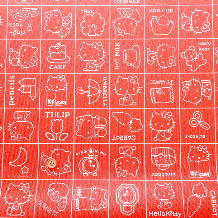 中国製 ポリエステルオックスプリント生地 ハローキティ生地の通販