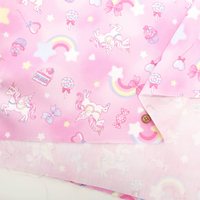 コットンオックスプリント生地 お気に入りシリーズ レインボー