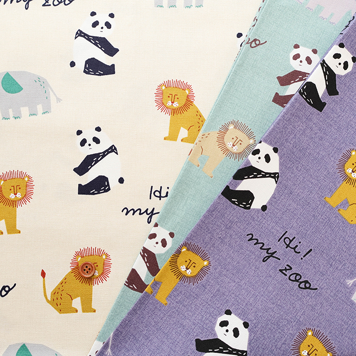 コットンオックスプリント生地 Hi! my zoo アニマルトイ生地の通販