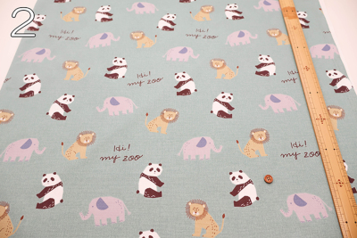 コットンオックスプリント生地 Hi! my zoo アニマルトイ生地の通販