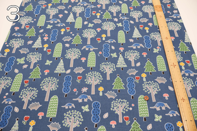 コットンオックスプリント生地 Hi! my zoo 森の中生地の通販|ノムラ