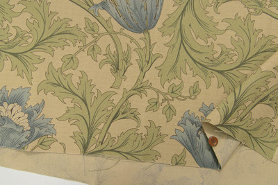 ファブリックパネル　アネモネ　オーダー用生地見本 USAコットン オックスプリント生地 moda willam Morris アネモネ生地の