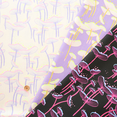 USAコットン　moda　GLOW GARDEN　キノコ