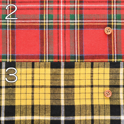 ワッシャー加工 C/Lタータンチェック生地 【管理番号：2F】生地の通販