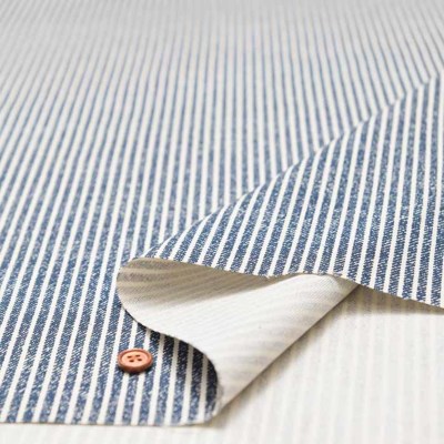 青系 ストライプ コットン 生地 71c×344c ファブリック /K290