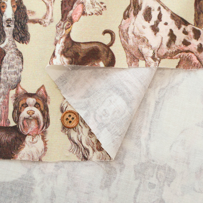 コットンシーチングプリント生地 nora. ドッグ生地の通販|ノムラ