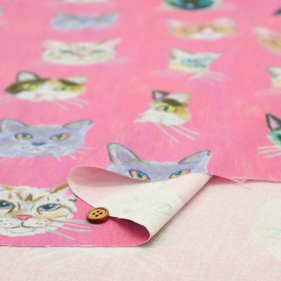 コットンシーチングプリント生地 nora. キャット生地の通販|ノムラ