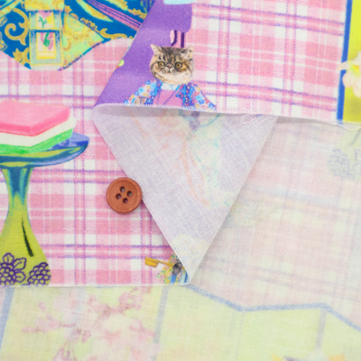 コットンシーチングインクジェットプリント生地 nora. ひにゃ祭生地の コットンシーチングインクジェットプリント生地 nora. ひにゃ祭生地の