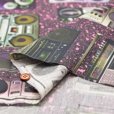 コットンブロードプリント生地 nora. ラジカセ生地の通販|ノムラ