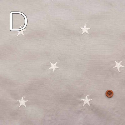 コットンブロード刺繍生地 星柄の刺繍(h-024-yo-2012)生地の通販 