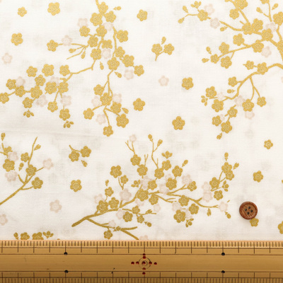 ハンドメイドうめ コットンシーチングラメプリント生地 梅生地の通販|ノムラテーラー