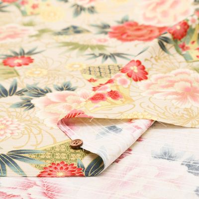 コットンサテンスラブプリント生地 華生地の通販|ノムラテーラー