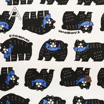 コットンオックスプリント生地 キボリノクマ生地の通販|ノムラ