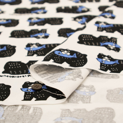 コットンオックスプリント生地 キボリノクマ生地の通販|ノムラ