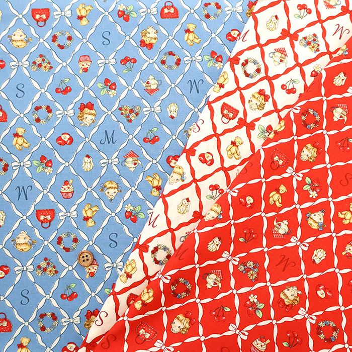 コットンシーチングプリント生地 キルトゲイト マーガレット＆ソフィー