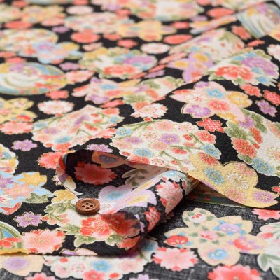 コットンスケアエンボス和柄プリント生地 華生地の通販|ノムラテーラー