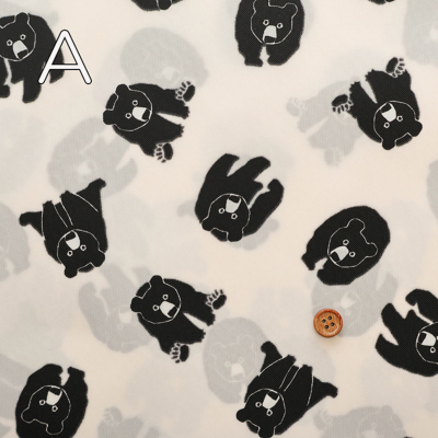 撥水加工 ナイロンオックスプリント生地 クマ生地の通販|ノムラ