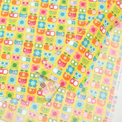 コットンシーチングプリント生地 ニュートロアニマル ネコ生地の