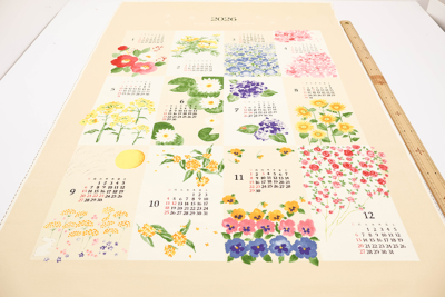 ≪柄売り≫2026年カレンダー 四季折々の花 【1柄：約92cm×60cm】生地の