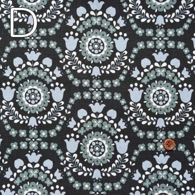 コットン10/1キャンバスプリント生地 チューリップサークル生地