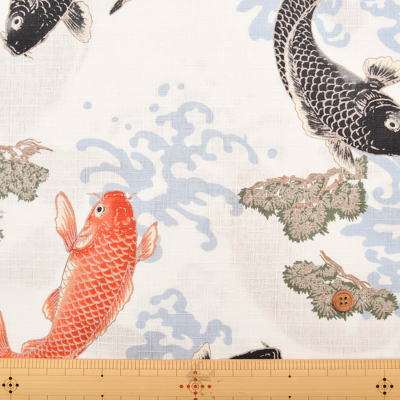 コットンドビープリント生地 和柄 鯉生地の通販|ノムラテーラー