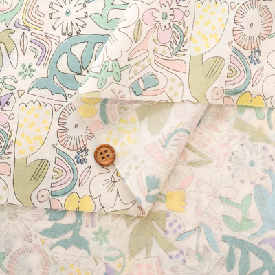 【みなとのてんらんかい】英国フローラルプリント　日本製　Lサイズ コットンシルエスサテンプリント生地 フラワー生地の通販|ノムラ