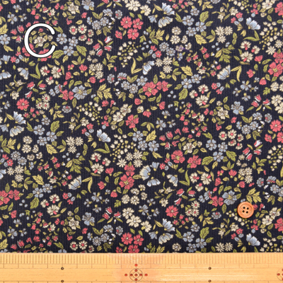 21Wコットンコール天プリント生地 ミニフラワー生地の通販|ノムラ