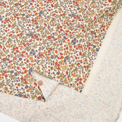 21Wコットンコール天プリント生地 ミニフラワー生地の通販|ノムラ