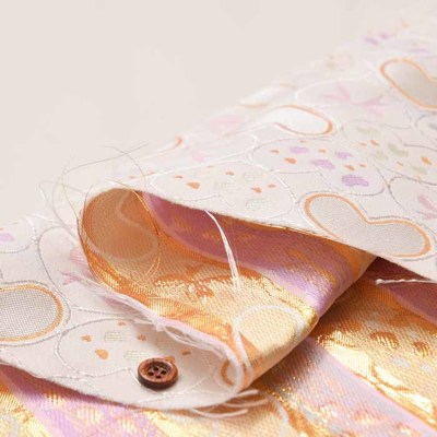金襴 ハート&リボン生地の通販|ノムラテーラーオンラインショップ 金襴 ハート&リボン生地の通販|ノムラテーラーオンラインショップ