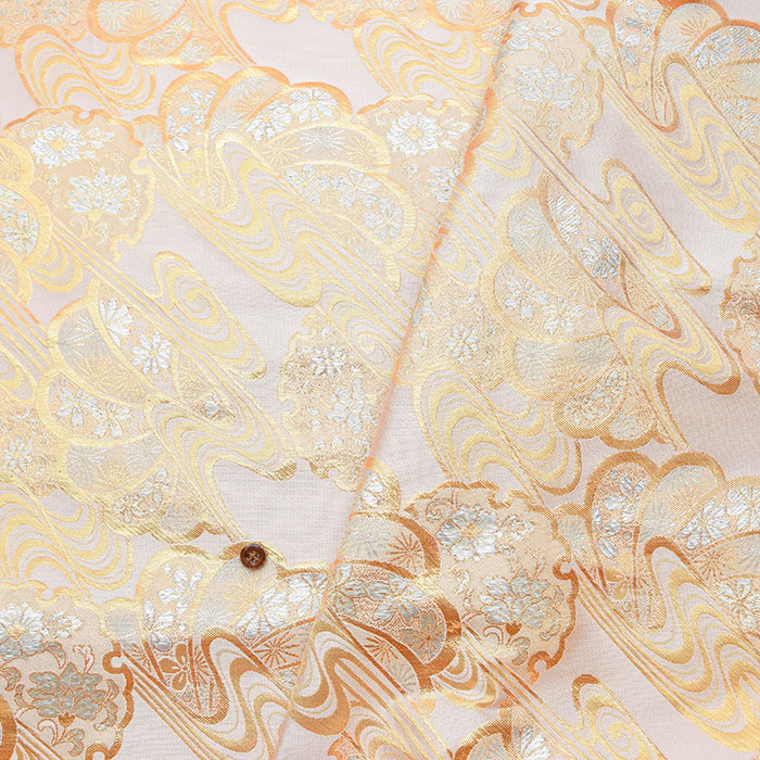 金色の村 金襴 雪輪霞取り生地の通販|ノムラテーラーオンラインショップ