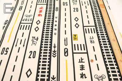 コットンオックスプリント生地 道路生地の通販|ノムラテーラー