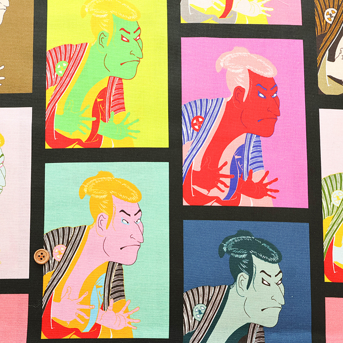 中国製 コットンシーチングインクジェットプリント生地 歌舞伎生地の