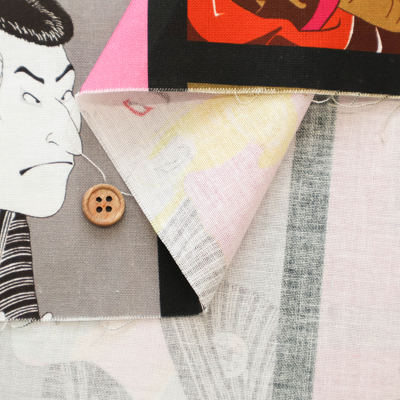 中国製 コットンシーチングインクジェットプリント生地 歌舞伎生地の