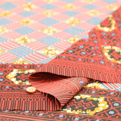 ≪柄売り≫ インド製 ワックス加工 T/Cプリント生地 アフリカン 【1柄