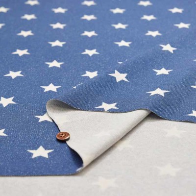 コットンデニム調スムースニット生地 スター生地の通販|ノムラ