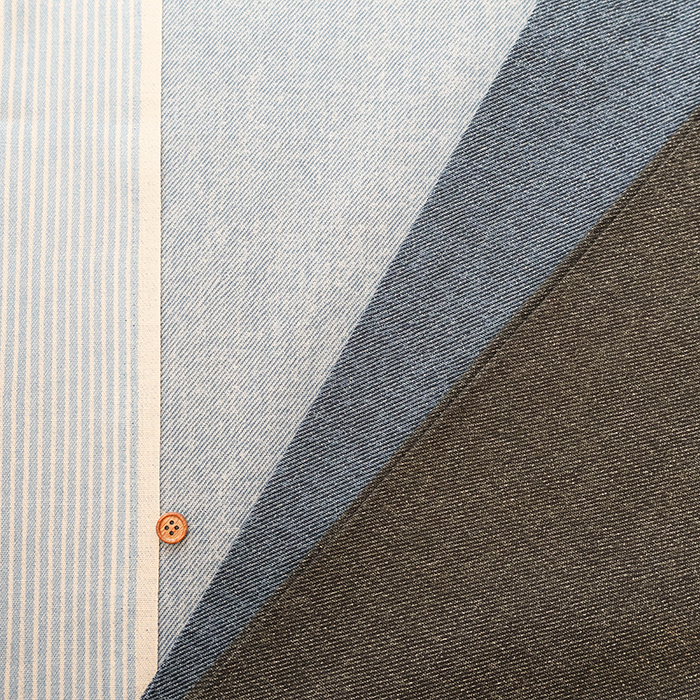 『ノリノリ様』専用です コットンオックスプリント生地 デニム調リバーストライプ生地の