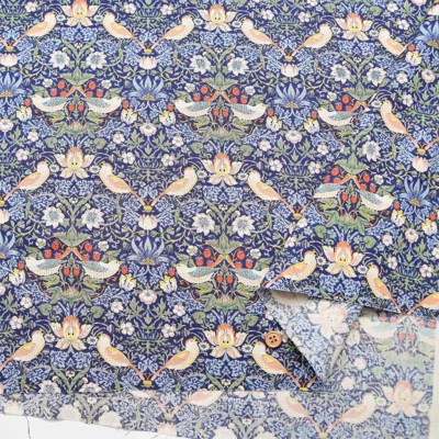 コットンプリント生地 V&A William Morris Strawberry Thief生地 コットンプリント生地 V&A William Morris Strawberry Thief生地