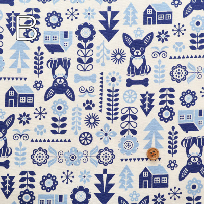 kazu様ご注文生地 ギザギザ線（小・ブルー）| nunocoto fabric