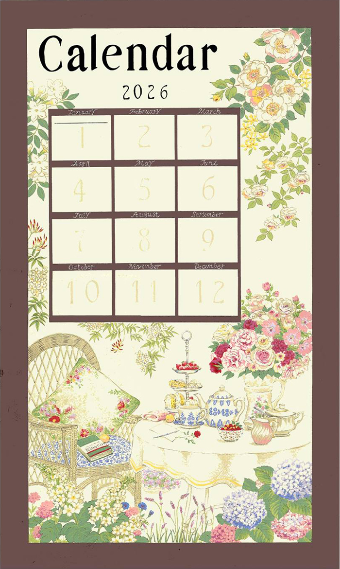 ≪柄売り≫2026年カレンダー ガーデン 【1柄：約70cm×40cm】生地の通販