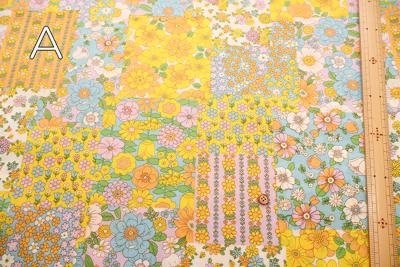 撥水加工 ナイロンオックスプリント生地 70s Design Flower Days(2-080
