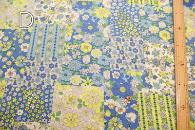 撥水加工 ナイロンオックスプリント生地 70s Design Flower Days