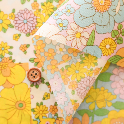 【新品•未使用】NEAT 70年代フィッシュテール生地 ON3976 60/1リネン刺繍 2inch 穴あき小花 | 小原屋繊維