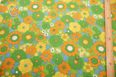 撥水加工 ナイロンオックスプリント生地 70s Design Flower Days