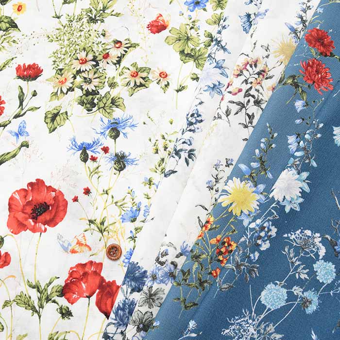 コットンスケアプリント生地 Country Floral Collection生地の通販|ノムラテーラーオンラインショップ