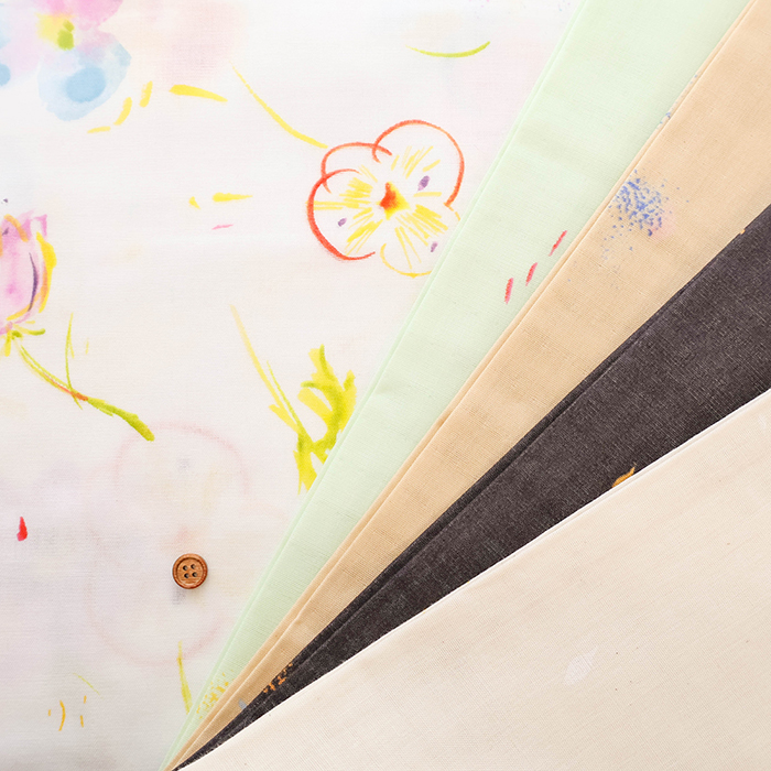 nani-IRO オーガニックコットンダブルガーゼプリント生地 hana no