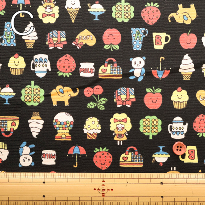 コットンオックスプリント生地 Retro School生地の通販|ノムラテーラー