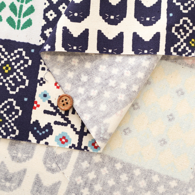 コットンオックスプリント生地 Nordic Hugs 北欧パッチワーク風生地の