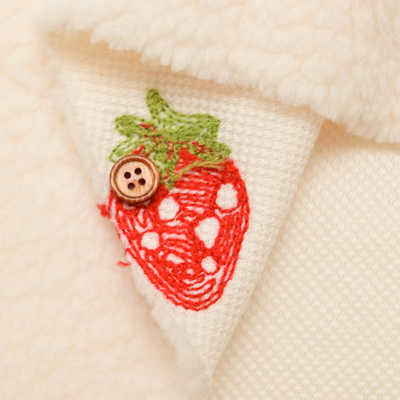 中国製 ボア刺繍生地 イチゴ生地の通販|ノムラテーラー