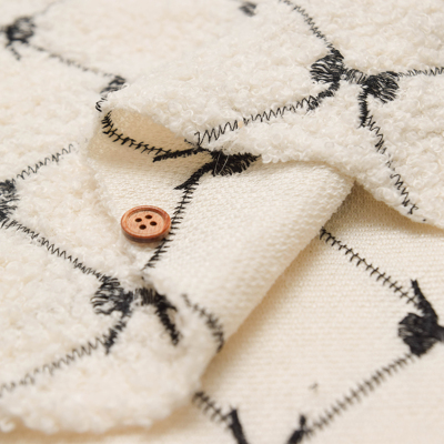 中国製 プードル刺繍生地 リボン生地の通販|ノムラテーラーオンライン