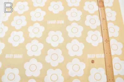 コットンオックスプリント生地 MARY QUANT ビッグフラワー生地の